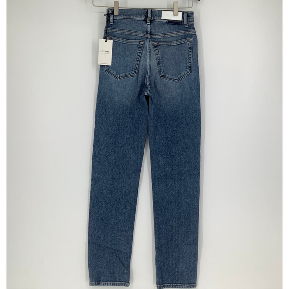NEW! RE/DONE Size 25 70s Straight Mid 70s Wash Blue Denim Jeans $395 msrp I7-8 - Picture 3 of 9